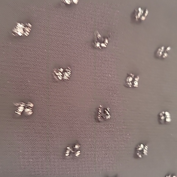 Jessica Howard Black Chiffon Dress with Metallic Silver Dots - Picture 4 of 6